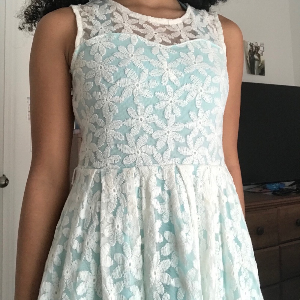 Light blue dress with small flowers